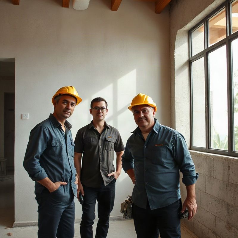 Equipe profissional da Echospixel em canteiro de obras em Florianópolis